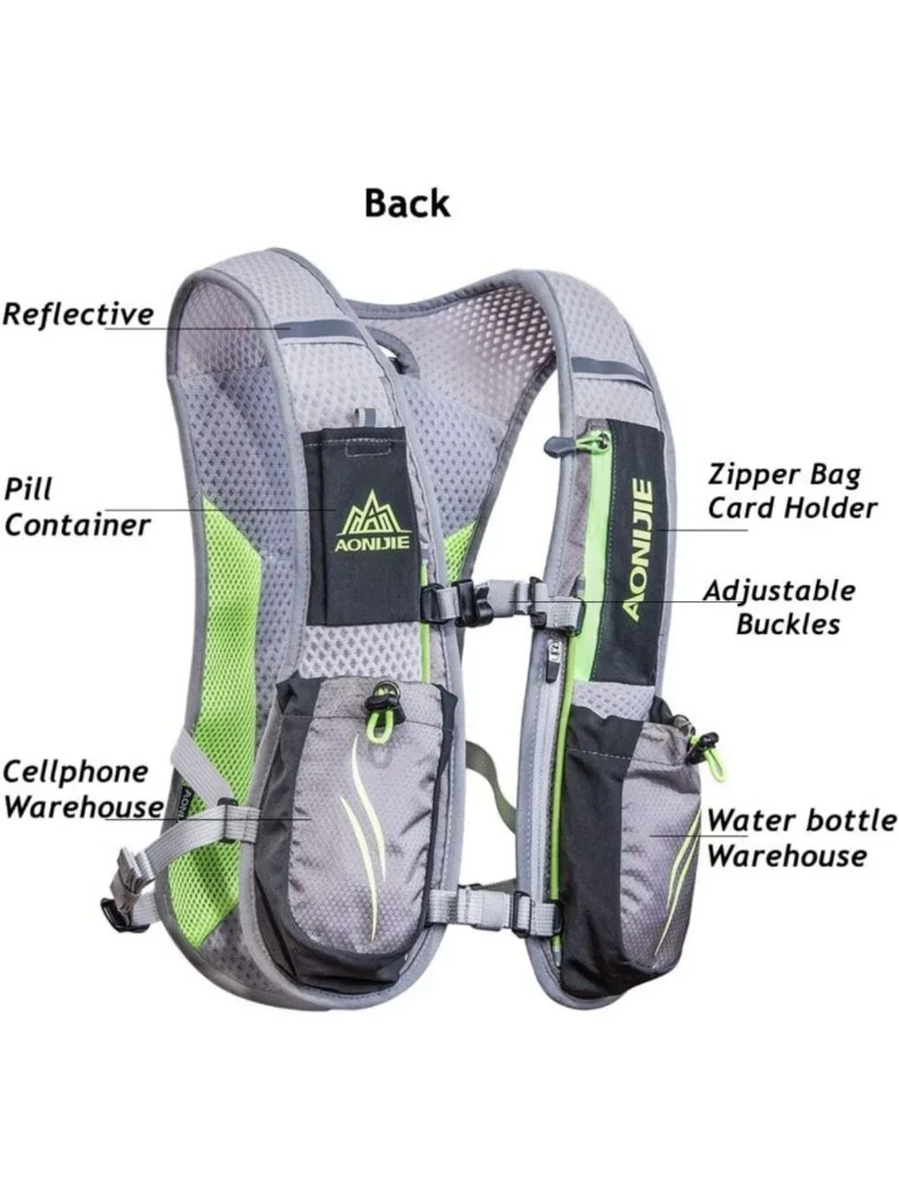 Lightweight Hydration Vest Pack 5L/5.5L for Running, Hiking, Jogging - Unisex